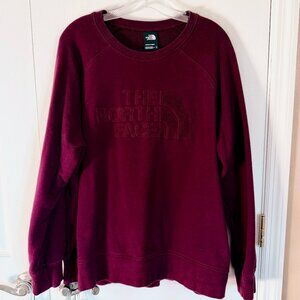 Womens North Face XXL Maroon Crew Neck Sweatshirt